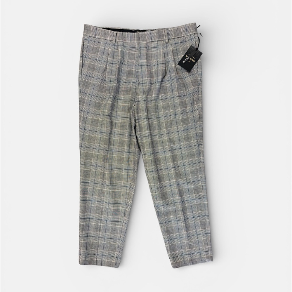 River Island Gray Plaid 34x30 Dress Pants